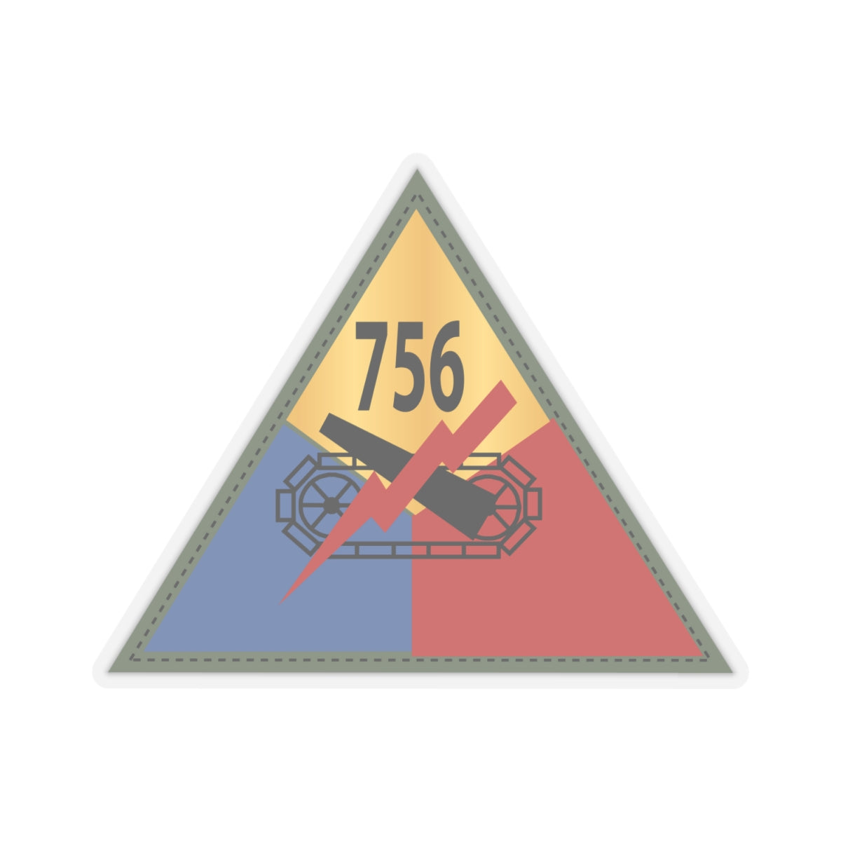 Kiss-Cut Stickers - 756th Tank Battalion SSI X 300