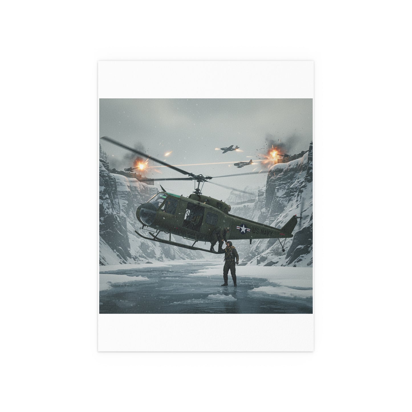 Indoor and Outdoor Silk Posters - Rescue Mission from Majon-ni and Samdong-ni attack - Korean War