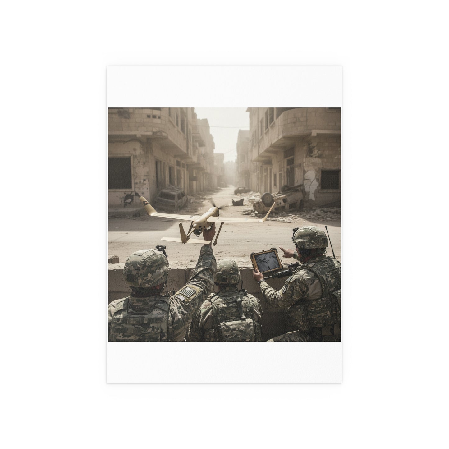Indoor and Outdoor Silk Posters - UAV Raven in Iraq war