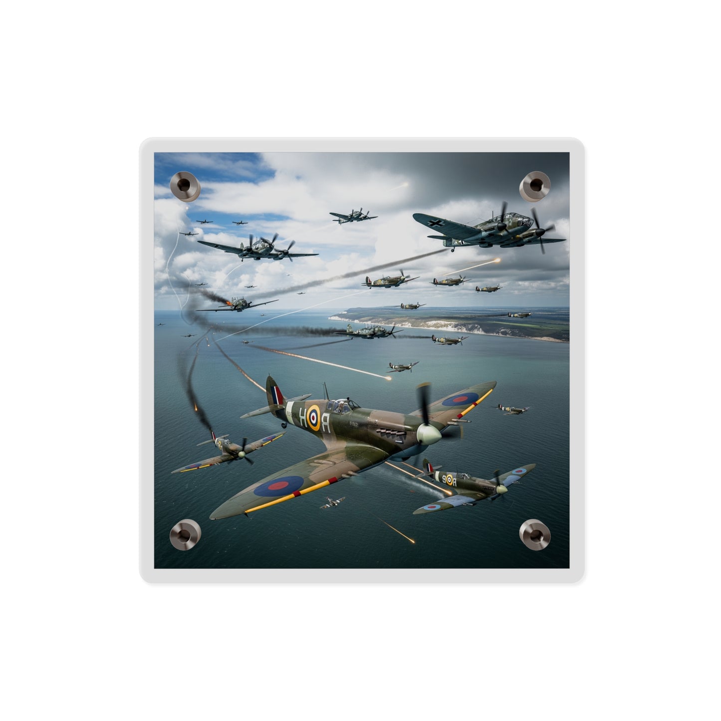 Acrylic Wall Art Panel - British and German aircraft during the Battle of Britain