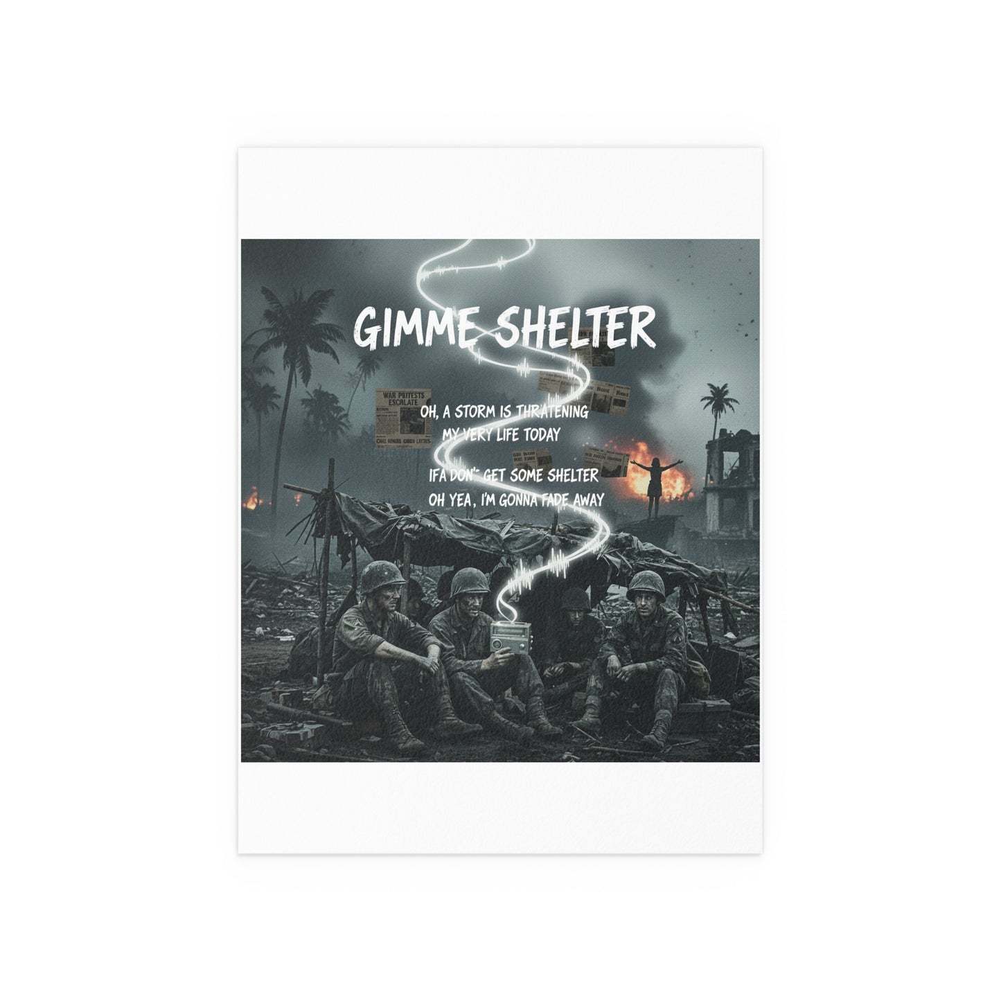 Indoor and Outdoor Silk Posters - Giveme Shelter X 2024
