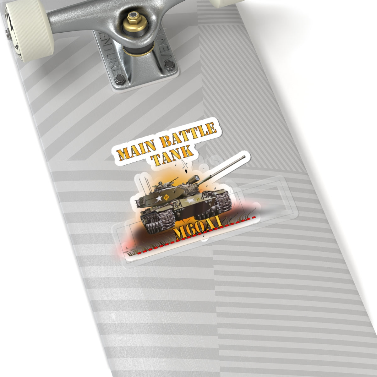 Kiss-Cut Stickers - Main Battle Tank - M60A1 w Fire- Right Face X 300