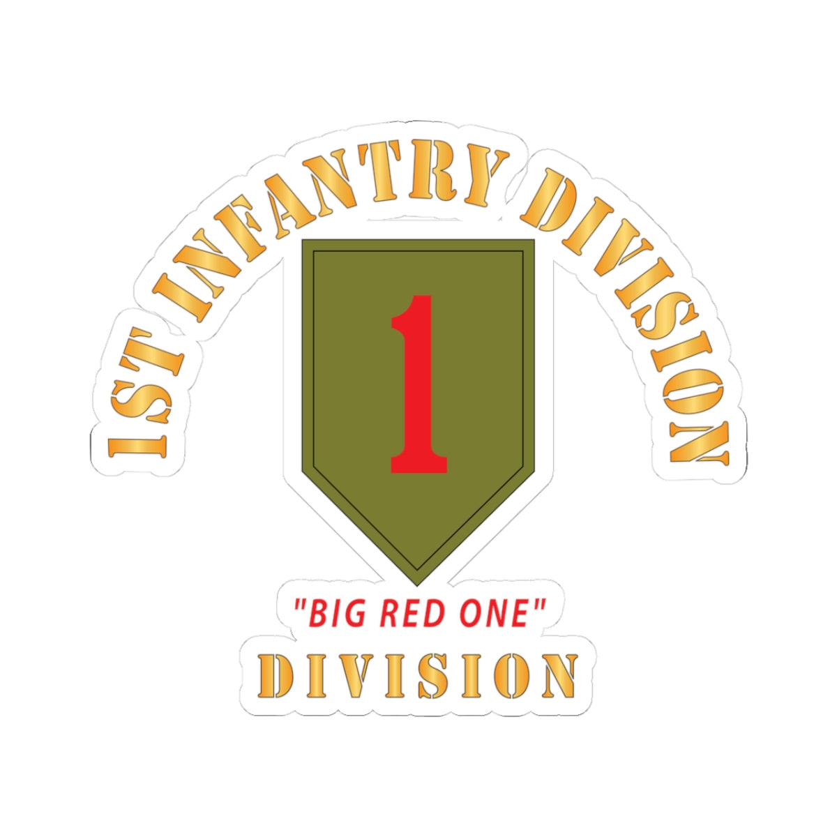 Kiss-Cut Stickers - SSI - 1st Infantry Division - Big Red One X 300