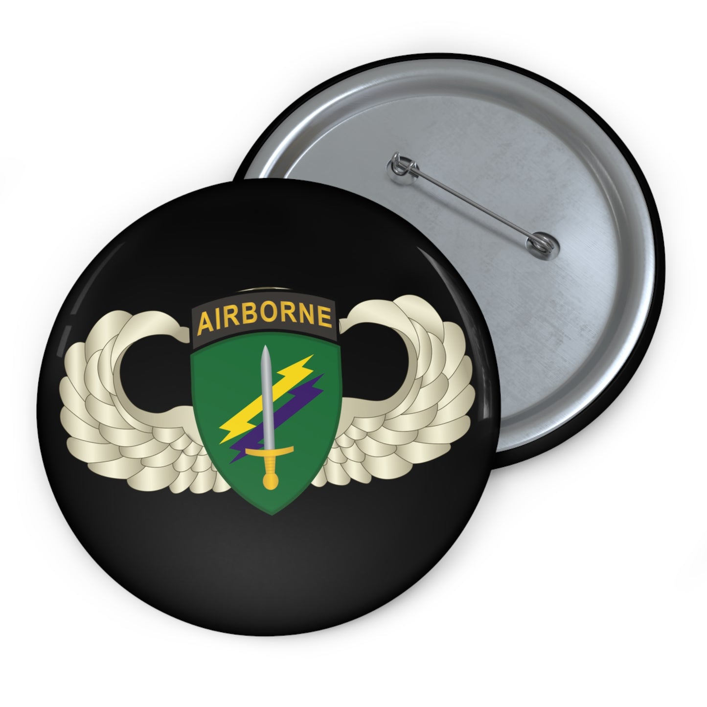 Custom Pin Buttons - Army - USACAPOC Wings