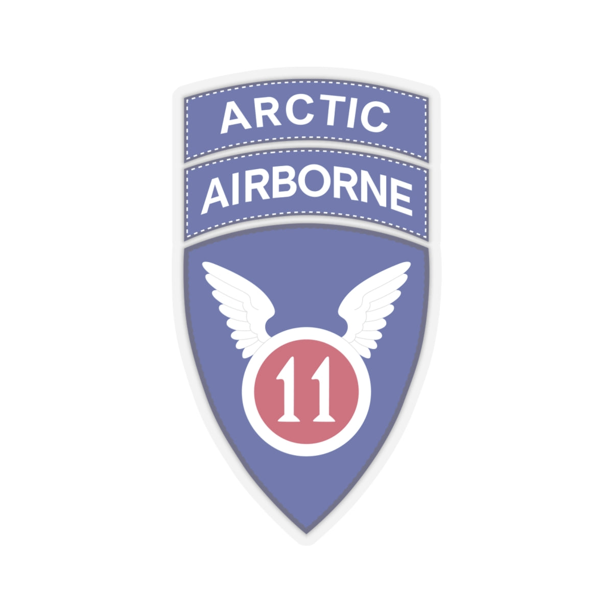 Kiss-Cut Stickers - 11th Airborne Division - SSI w Arctic Tab wo Txt X 300