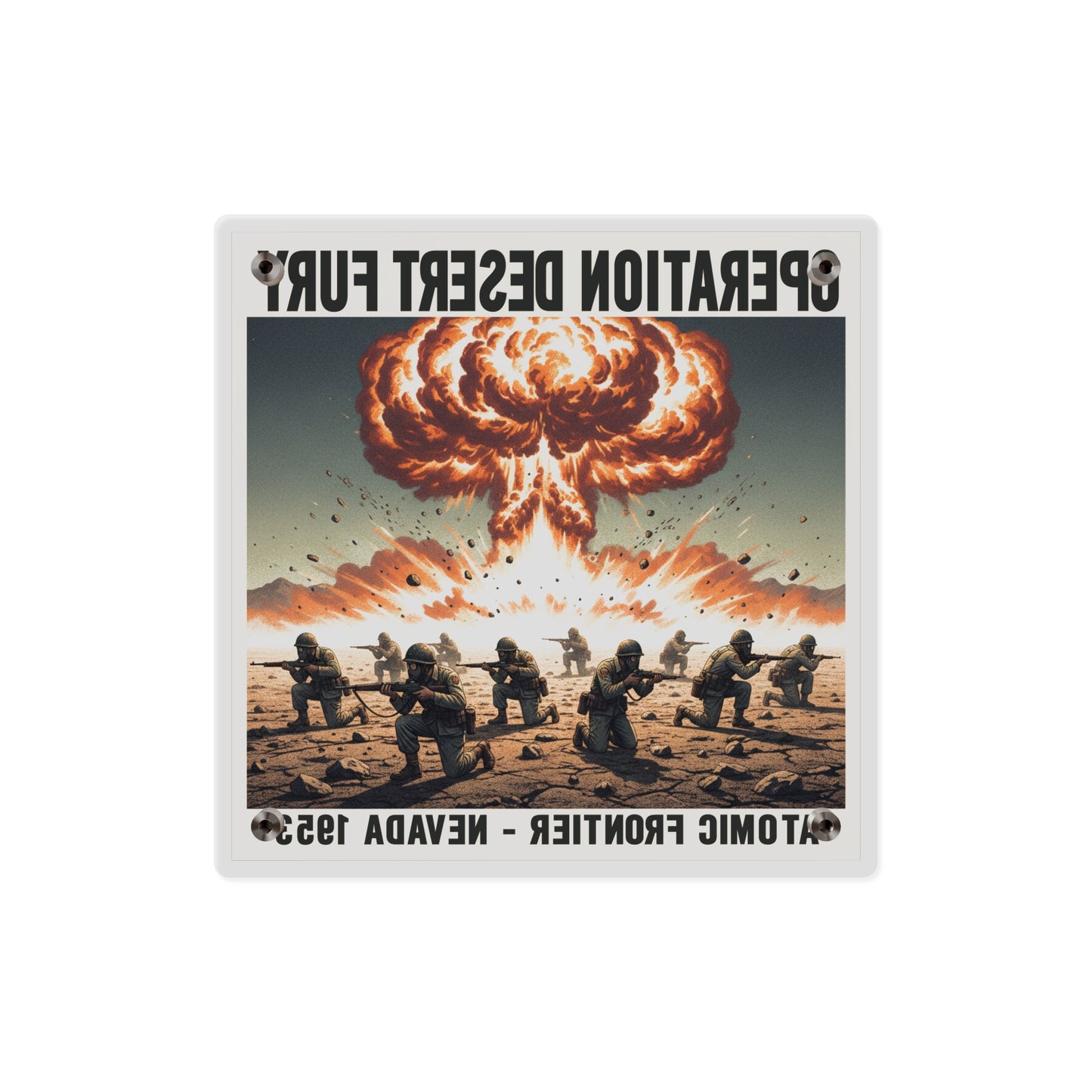 Acrylic Wall Art Panel - Atomic Testing in Nevada Desert Operation Fury