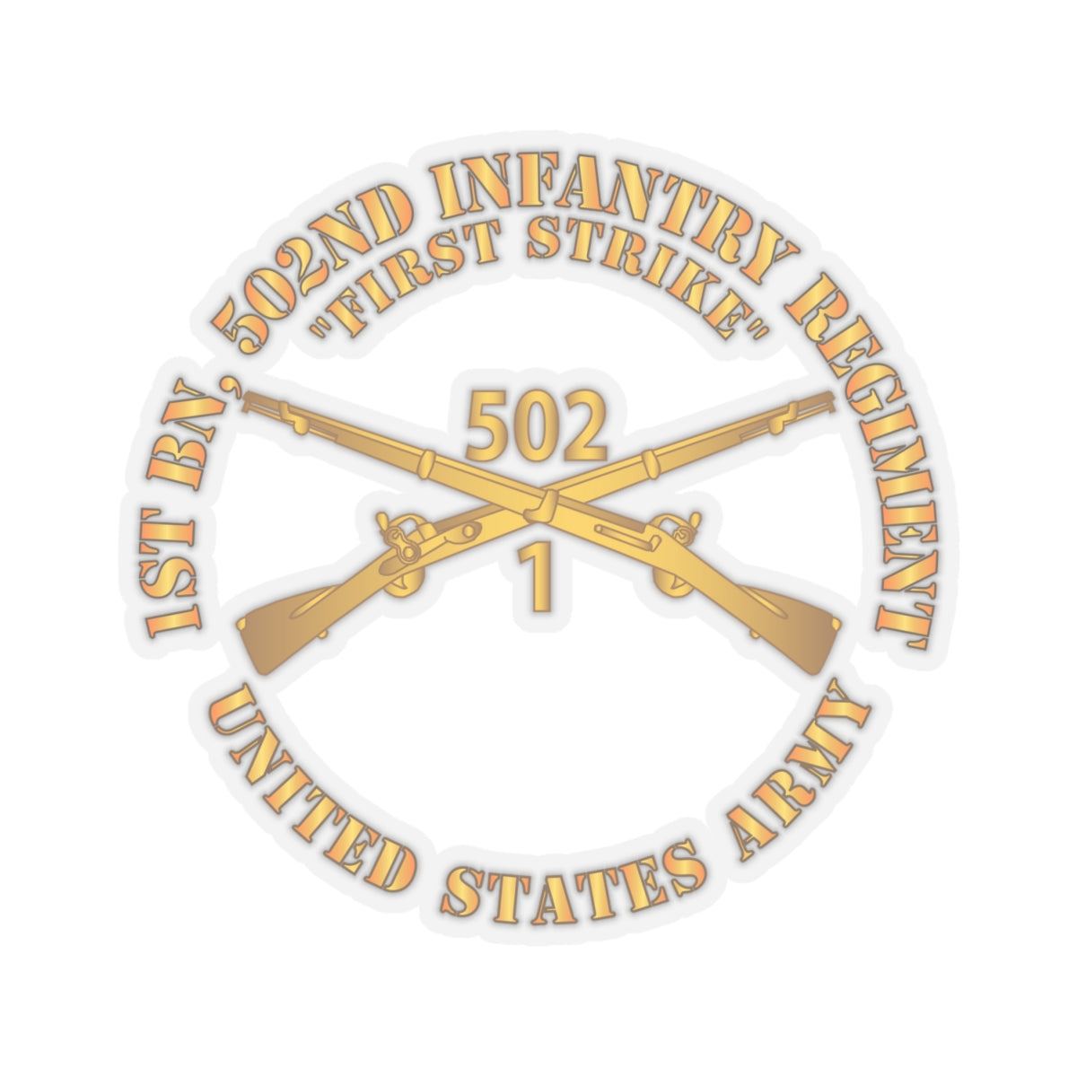 Kiss-Cut Stickers - 1st Bn 502nd Infantry Regt - First Strike - Infantry Br