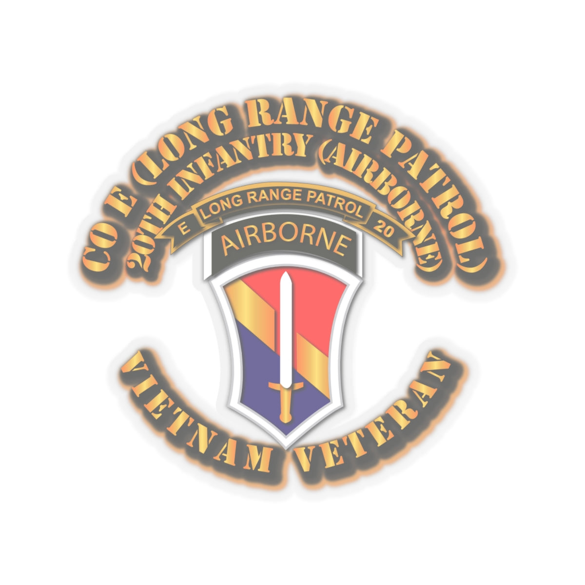 Kiss-Cut Stickers - SOF - Vietnam - Co E 20th Inf LRRP - 1st Field Force