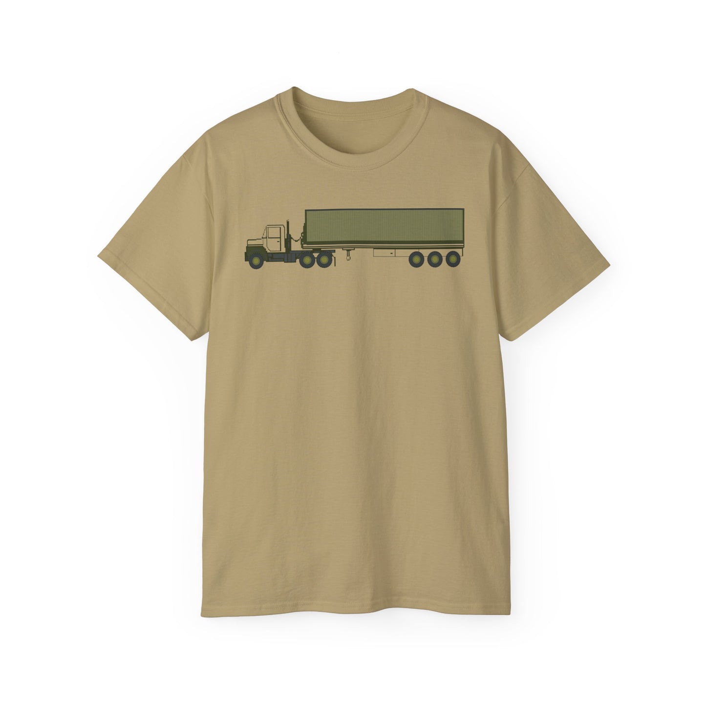 Unisex Ultra Cotton Tee - Vehicle - M915 Tractor with M872 - 40 Ft Container - Side X 300