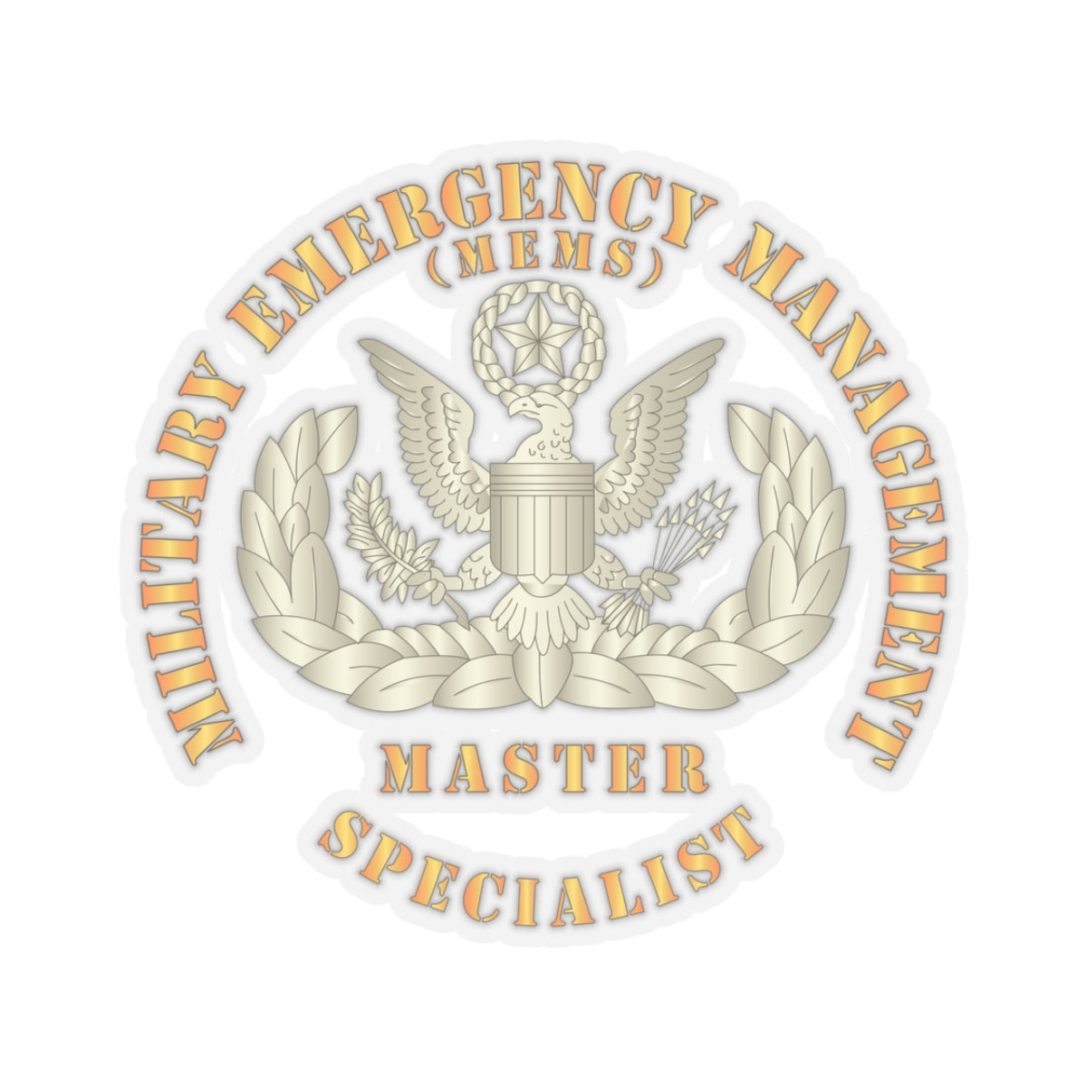 Kiss-Cut Stickers - ARNG - Military Emergency Management Specialist - Master - Gold