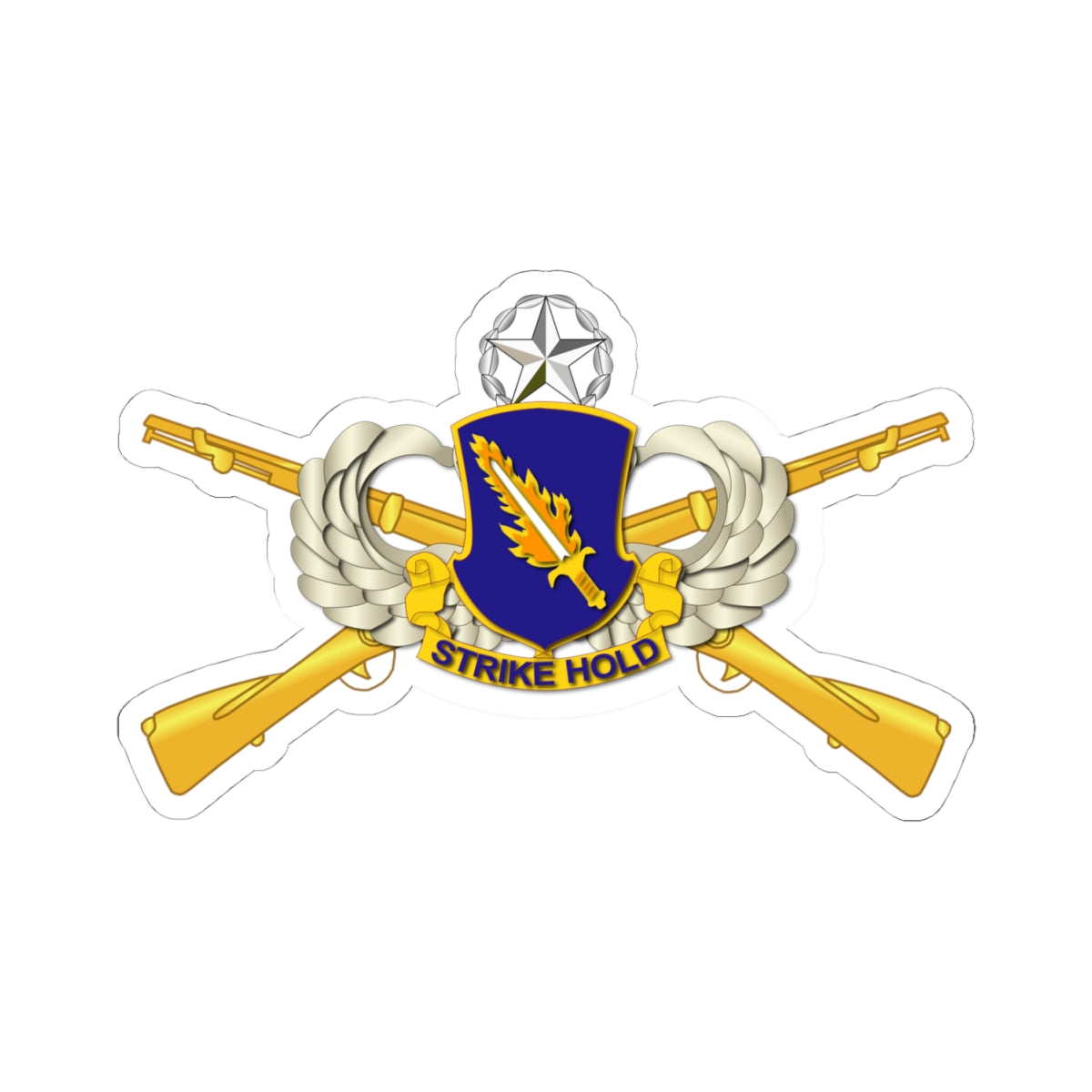 Kiss-Cut Stickers - Airborne Badge - 504th Infantry Regiment w Br - Mstr - No Tx X 300