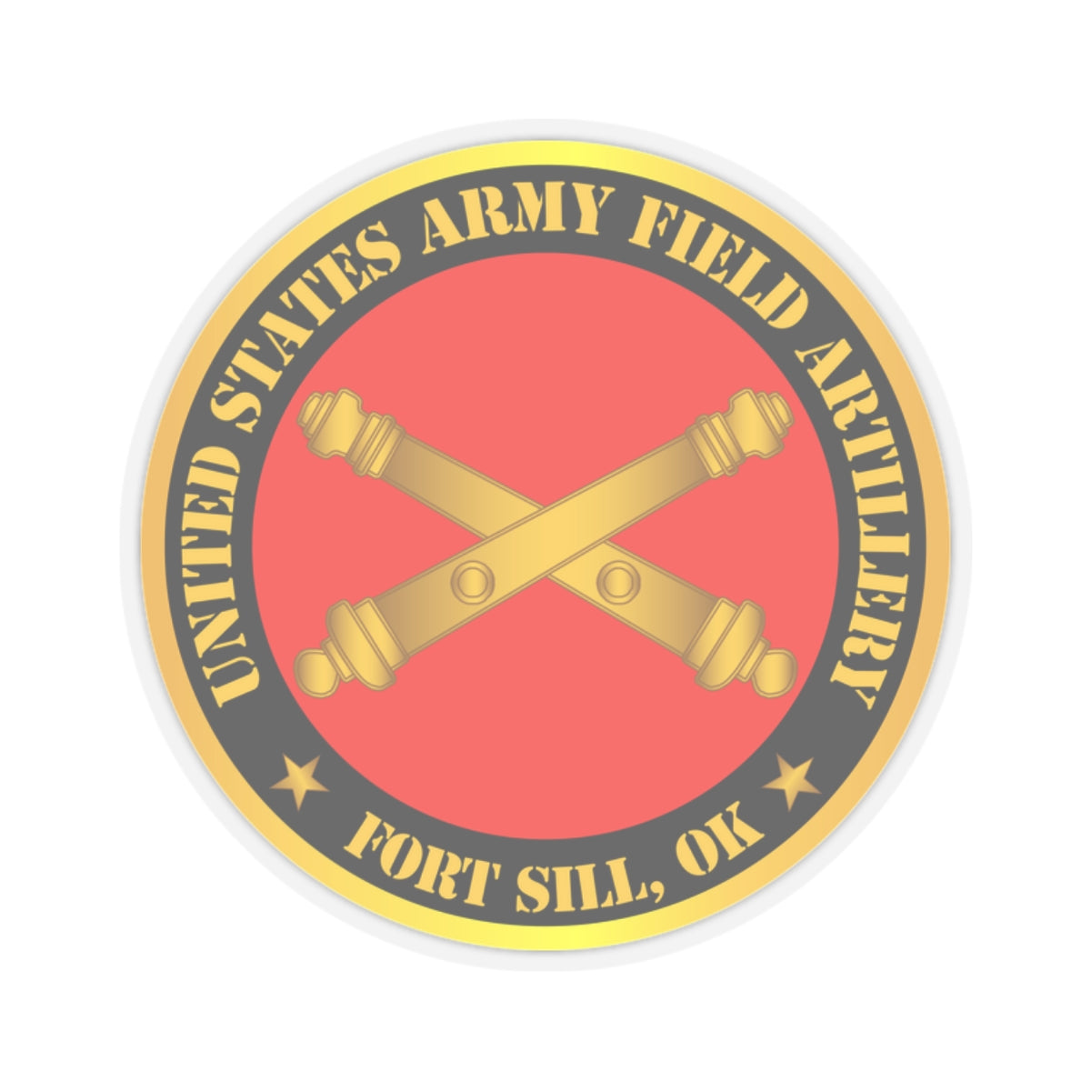 Kiss-Cut Stickers - US Army Field Artillery Ft SIll Ok w Branch