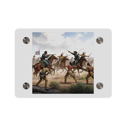 Acrylic Wall Art Panel - 9th Cavalry Regiment fighting Native Americans during the Indian Wars