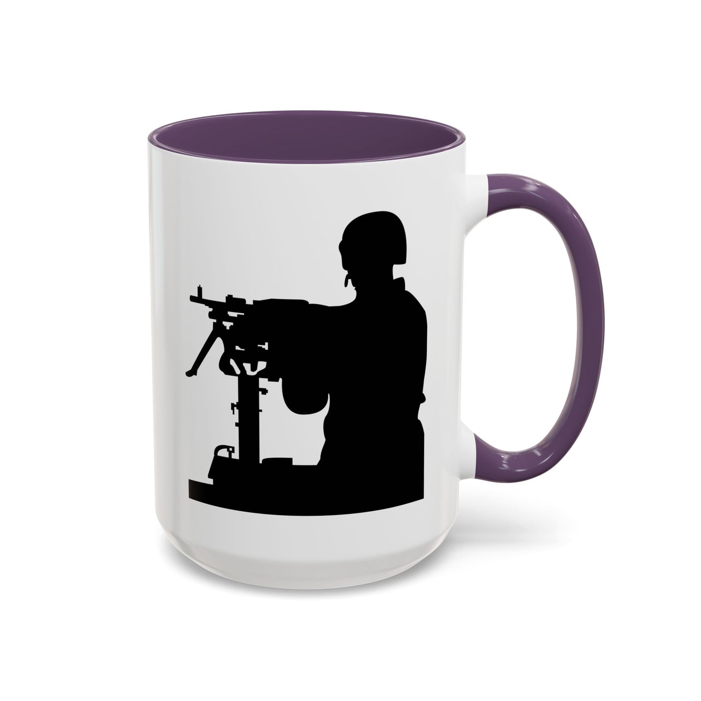 Accent Coffee Mug (11oz & 15oz) - Army - Soldier - MG Vehicle Mounted - Silhouette X 300