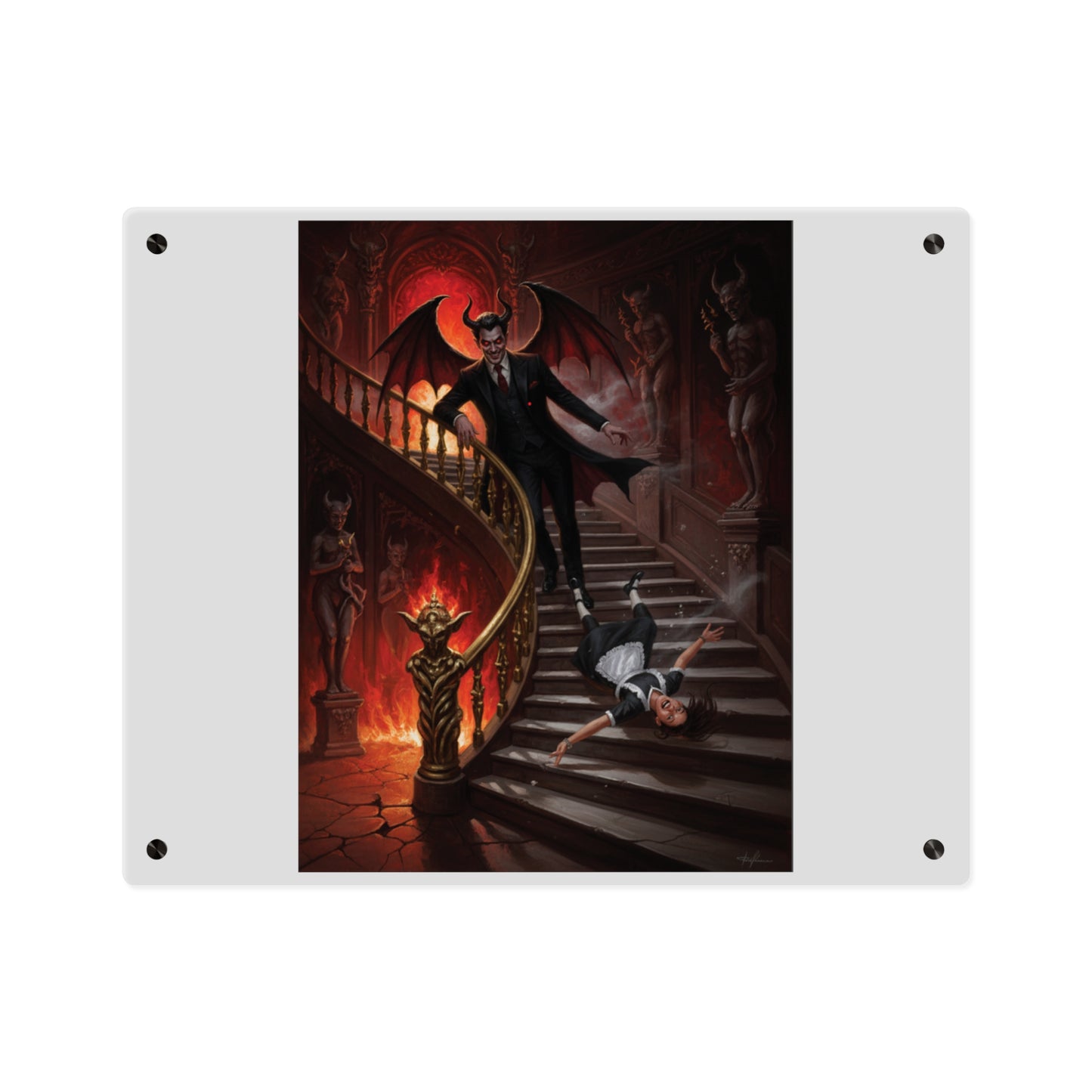 Acrylic Wall Art Panel - devil and maid