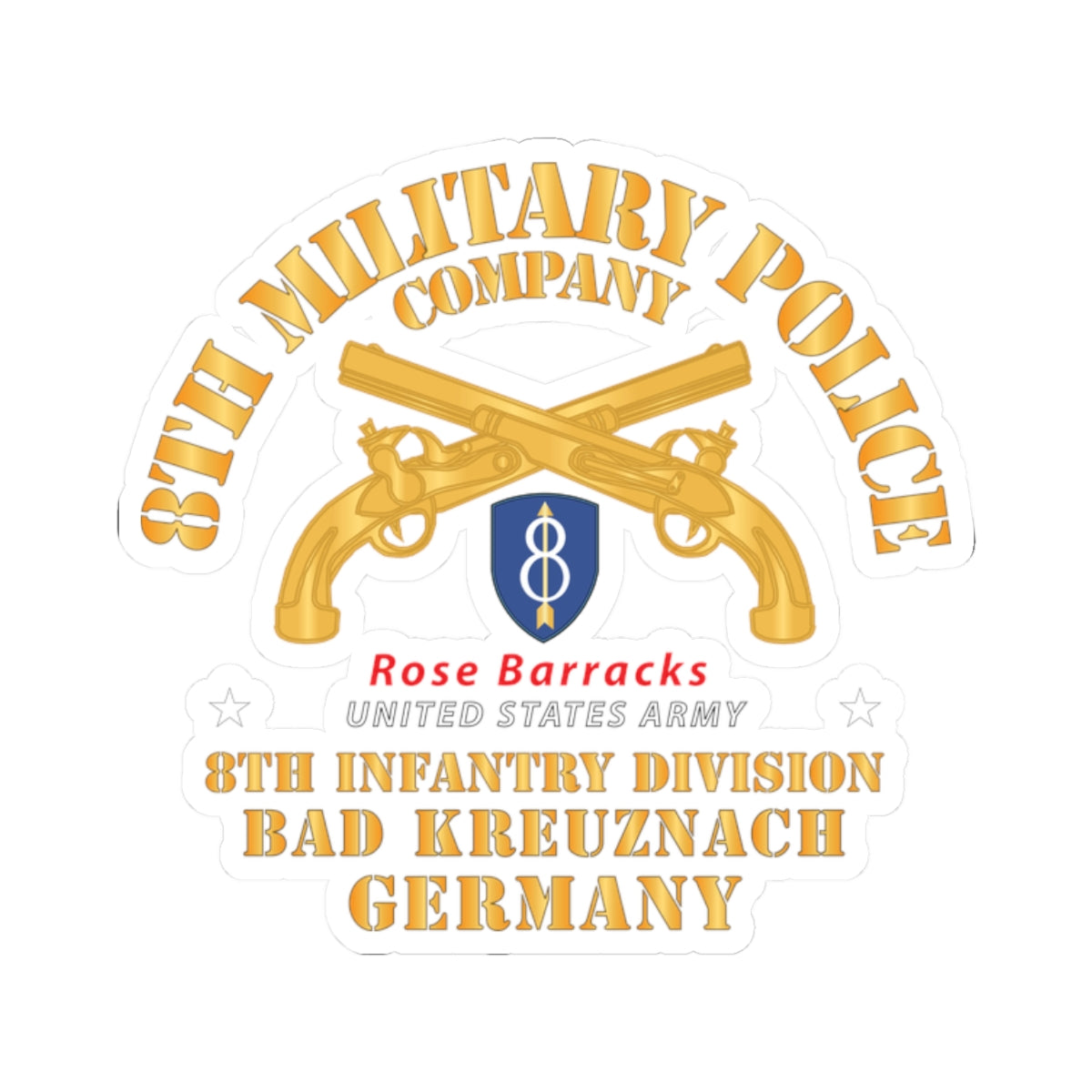 Kiss-Cut Stickers - 8th MP Company - 8th ID - Bad Kreuznach Germany