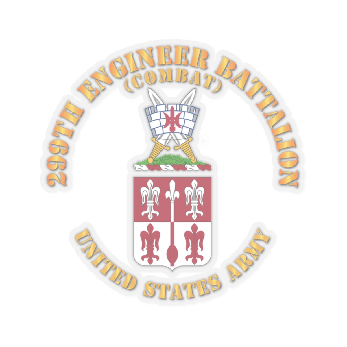 Kiss-Cut Stickers - COA - 299th Engineer Battalion (Combat)