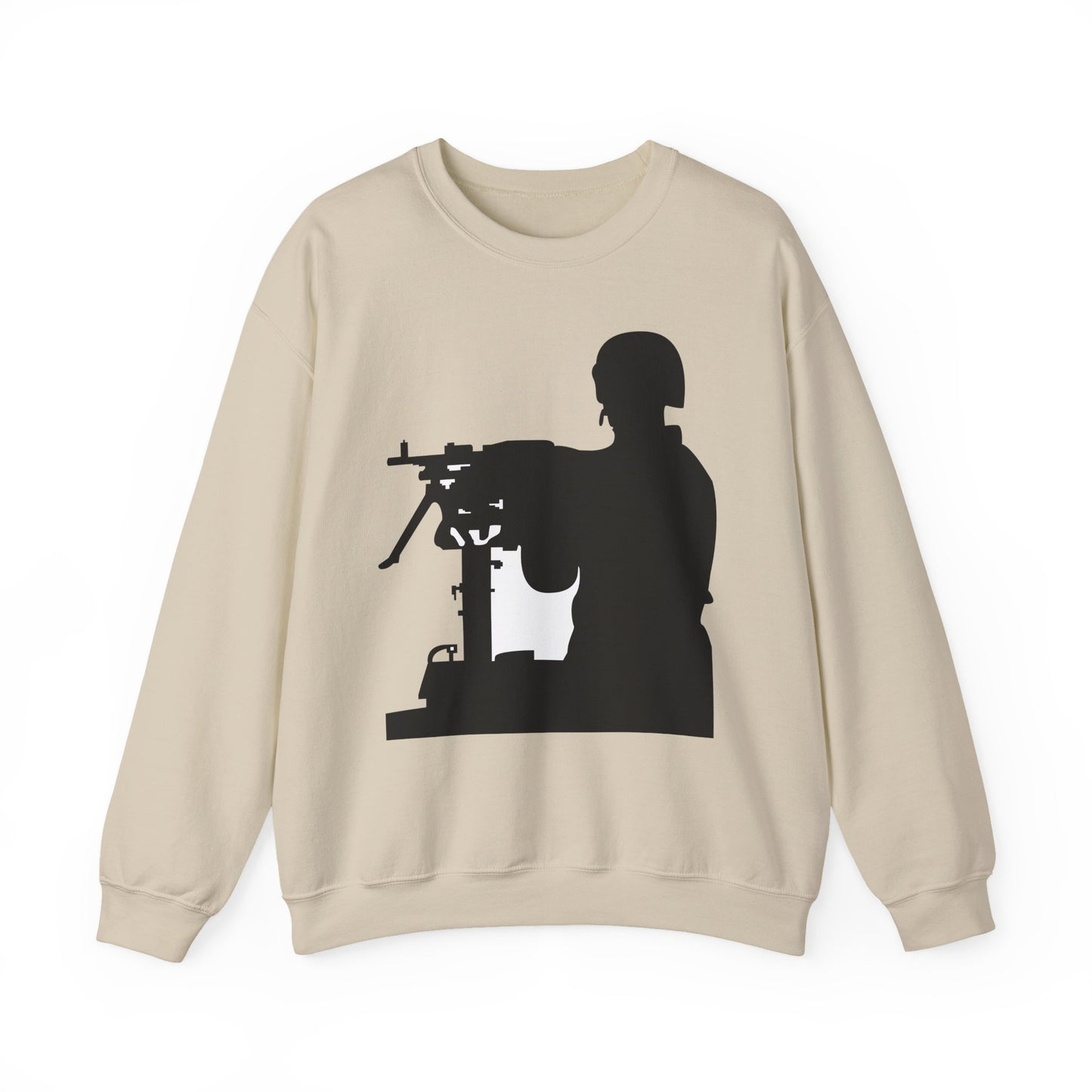 Crewneck Sweatshirt - Army - Soldier - MG Vehicle Mounted - Silhouette X 300
