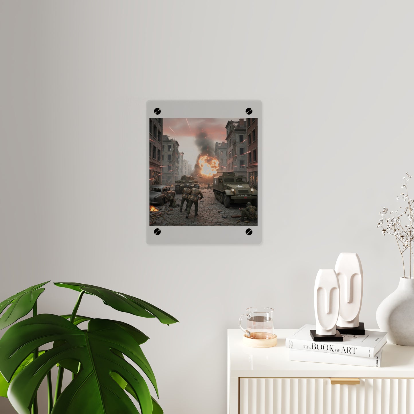 Acrylic Wall Art Panel - M3A1 - 9th Armor Division Attack - WWII