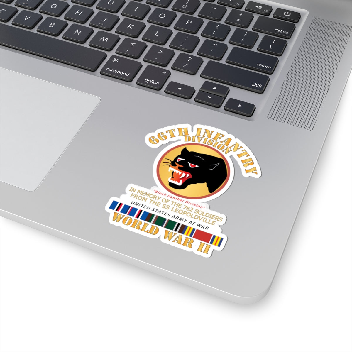 Kiss-Cut Stickers - 66th Infantry Div - Black Panther Div - WWII w SS Leopoldville w EU SVC