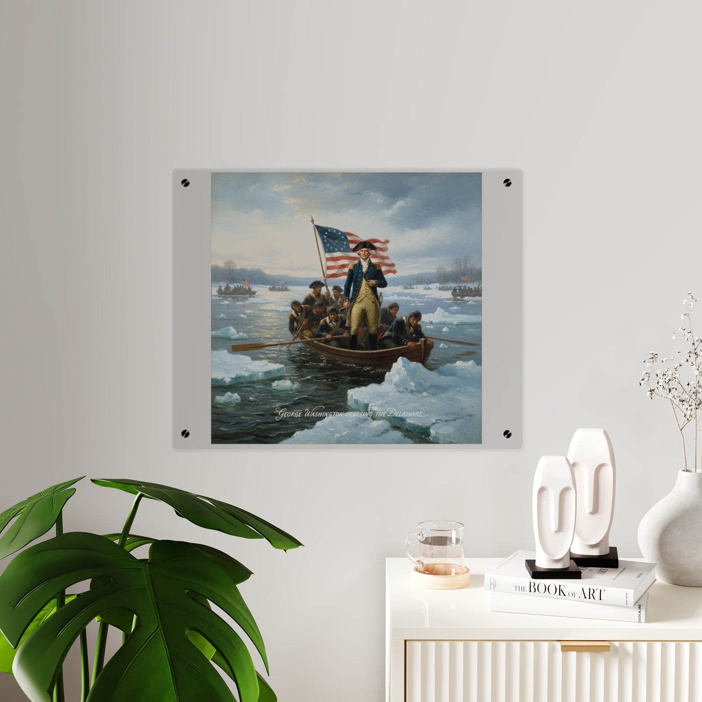 Acrylic Wall Art Panel - Washington Crossing the Delaware duing the Revolutionary War