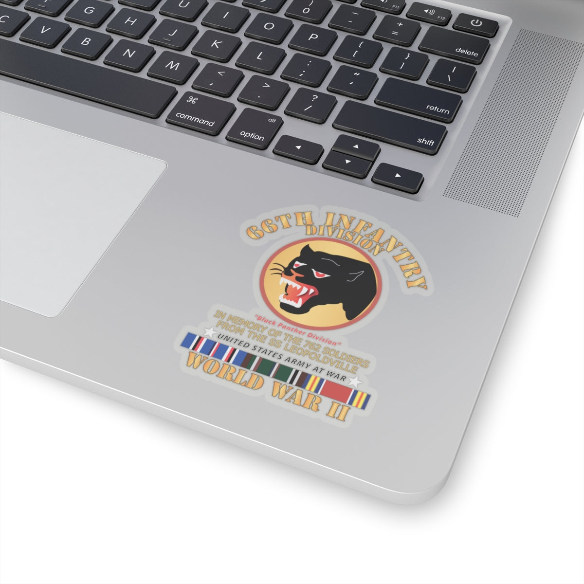 Kiss-Cut Stickers - 66th Infantry Div - Black Panther Div - WWII w SS Leopoldville w EU SVC