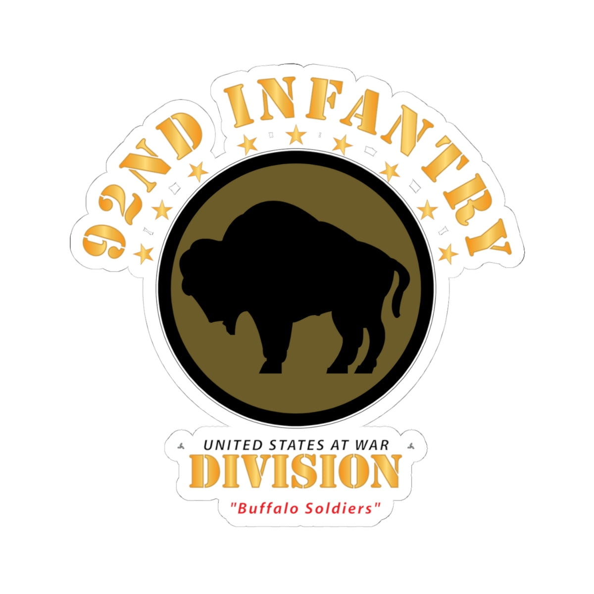 Kiss-Cut Stickers - 92nd Infantry Division - Buffalo Soldiers