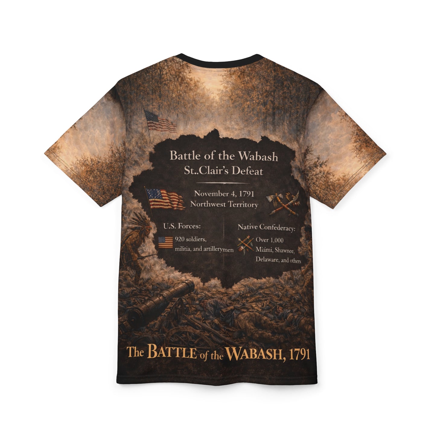 Battle of the Wabash 1791 All-Over Print Tee — “When the Line Broke”