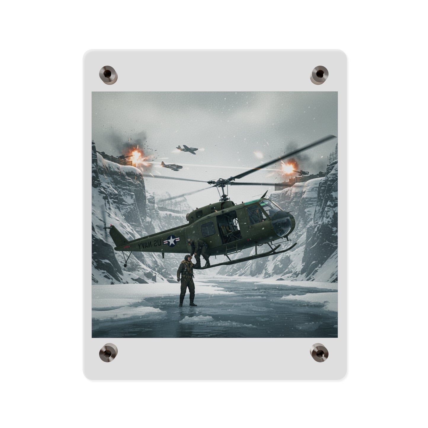 Acrylic Wall Art Panel - Rescue Mission from Majon-ni and Samdong-ni attack - Korean War