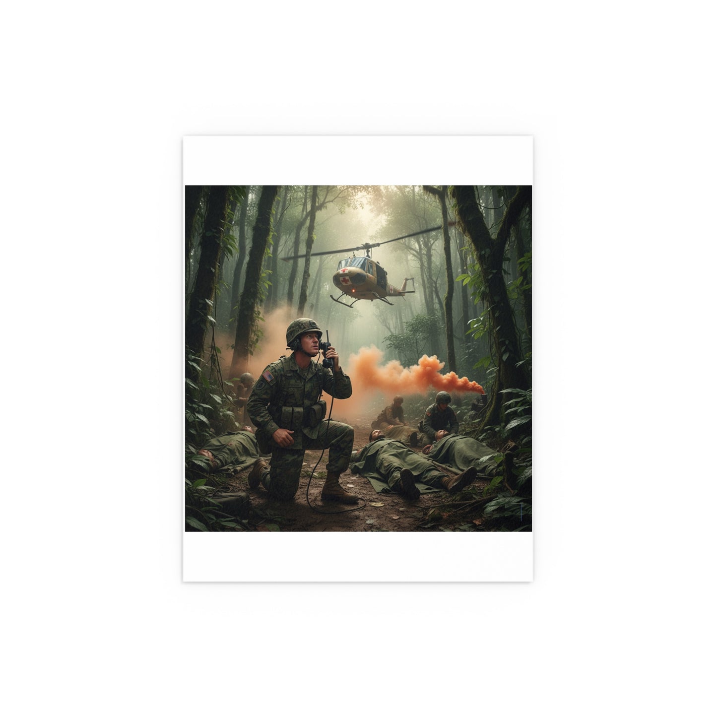 Indoor and Outdoor Silk Posters - Medevac Request - Vietnam