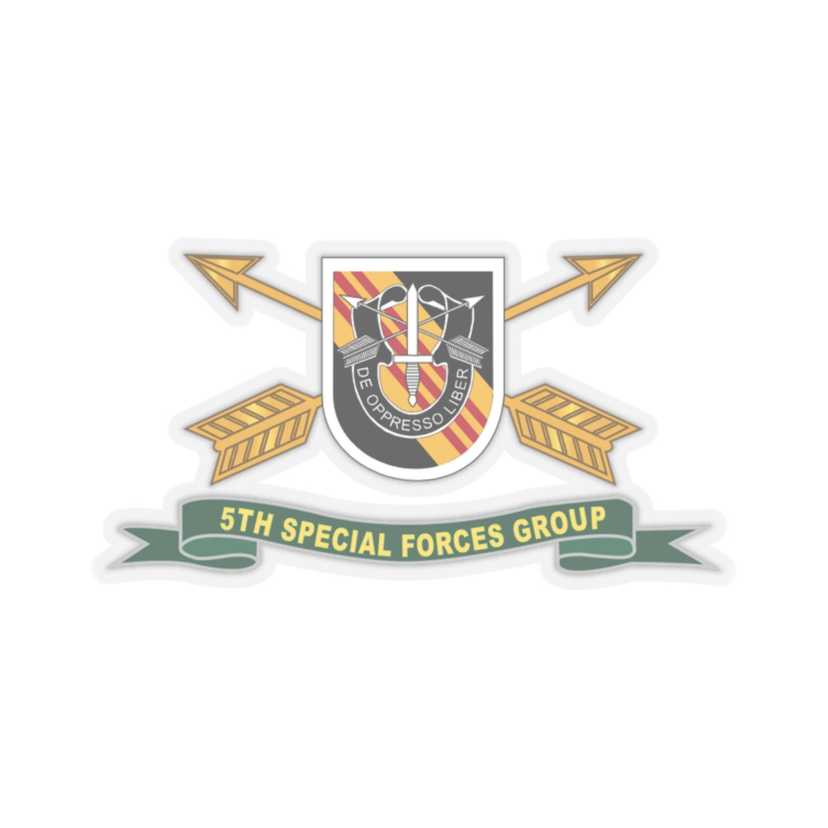 Kiss-Cut Stickers - 5th Special Forces Group - Vietnam - Flash w Br - Ribbon X 300