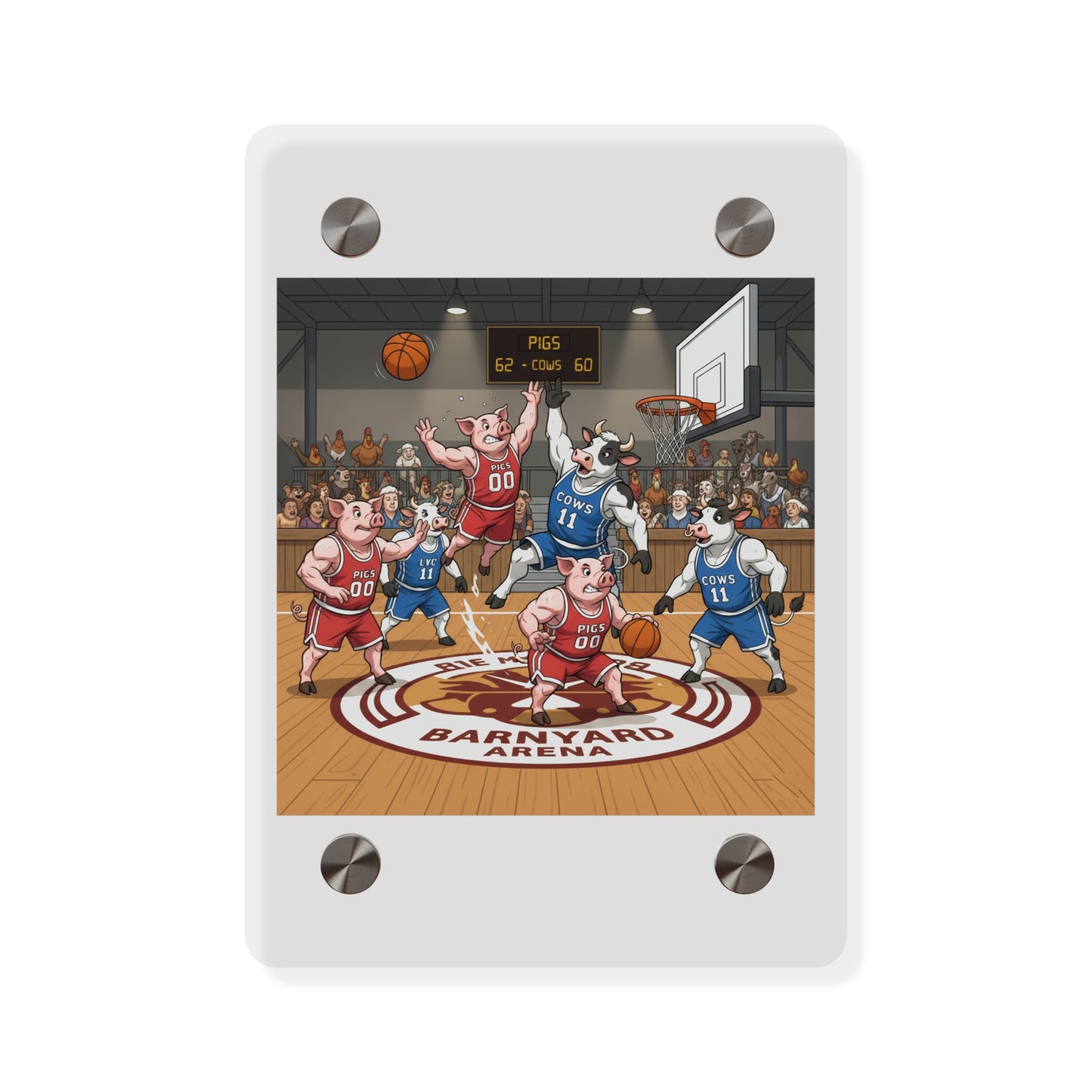 Acrylic Wall Art Panel - Pigs vs Cows