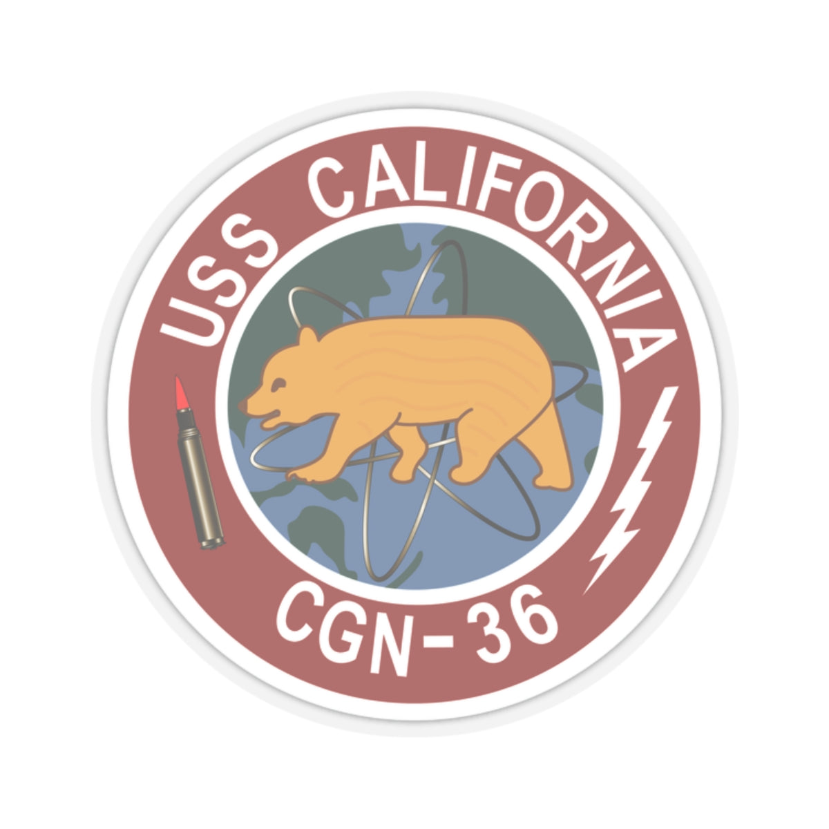 Kiss-Cut Stickers - Navy - USS California (CGN-36) wo Txt