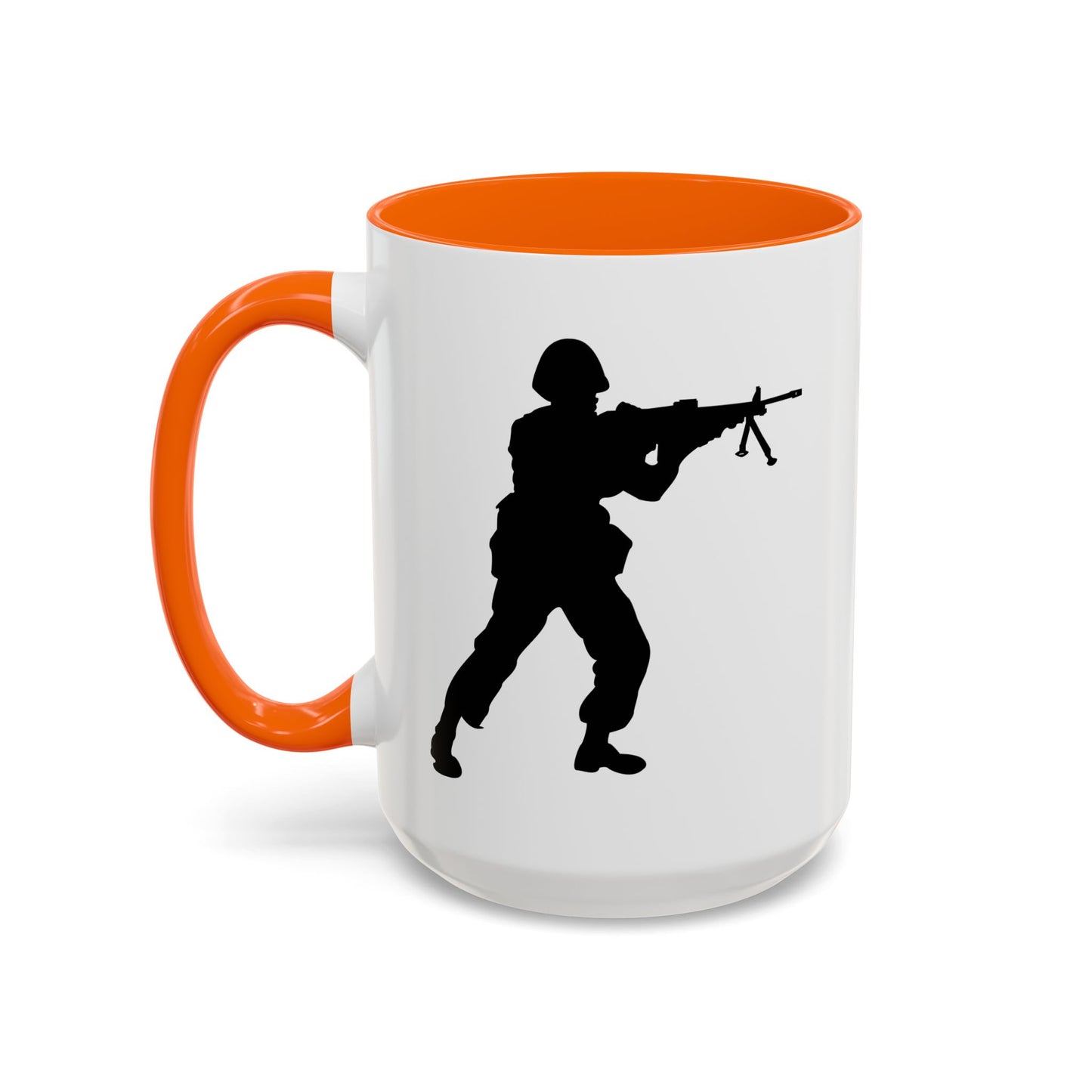 Accent Coffee Mug (11oz & 15oz) - Army - Soldier - MG Assault - Silhouette X 300