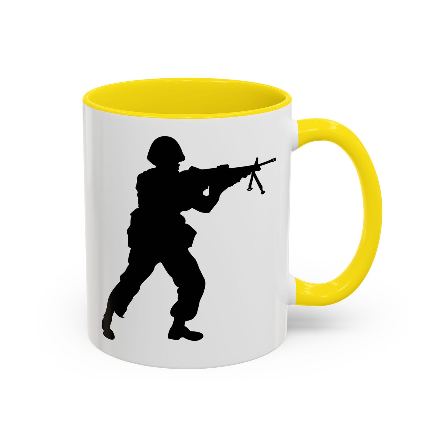 Accent Coffee Mug (11oz & 15oz) - Army - Soldier - MG Assault - Silhouette X 300