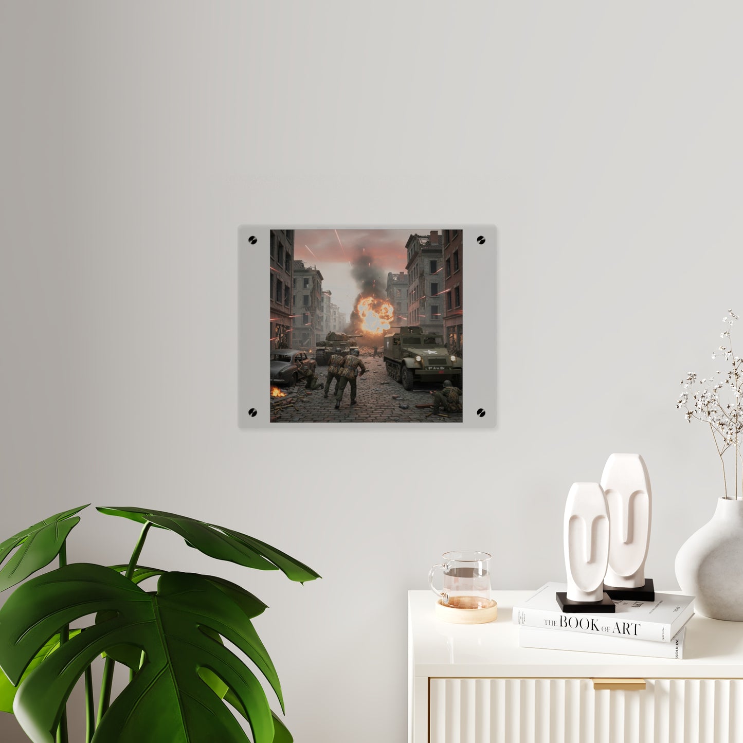 Acrylic Wall Art Panel - M3A1 - 9th Armor Division Attack - WWII