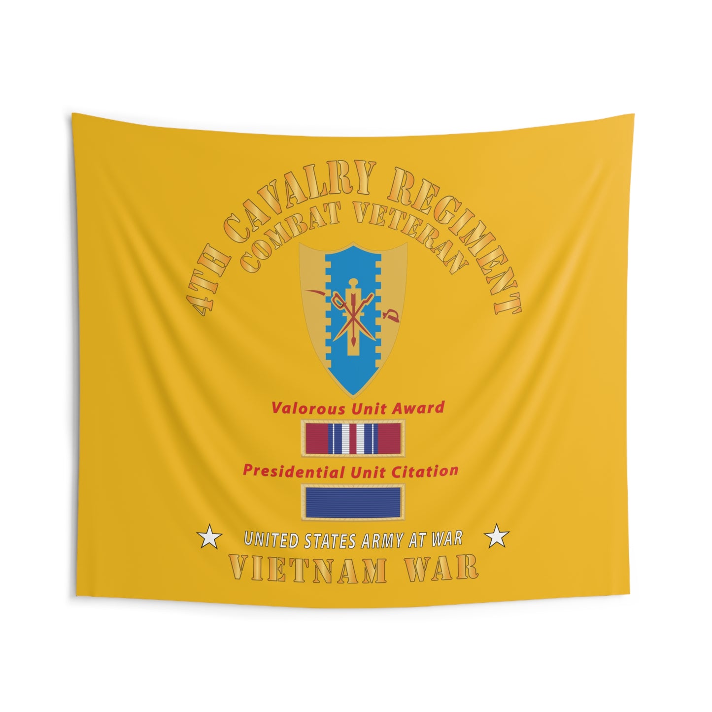 Indoor Wall Tapestry - Army - 4th Cavalry Regiment - Vietnam War w PUC and VUA X 300