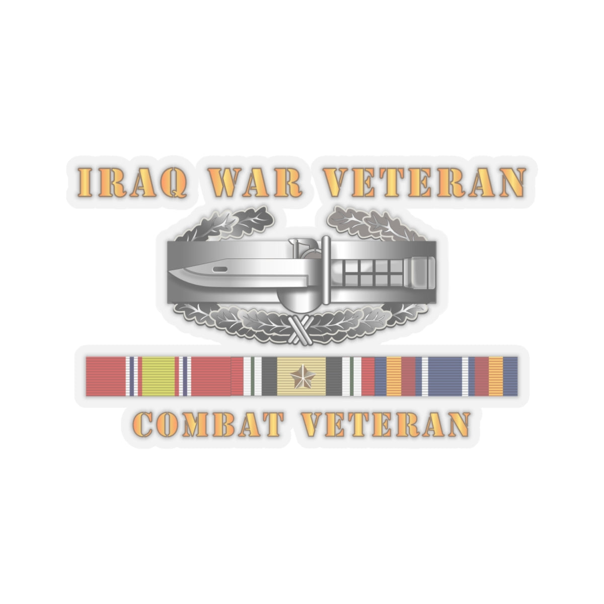 Kiss-Cut Stickers - Iraq War Veteran - Combat Action Badge w CAB IRAQ SVC