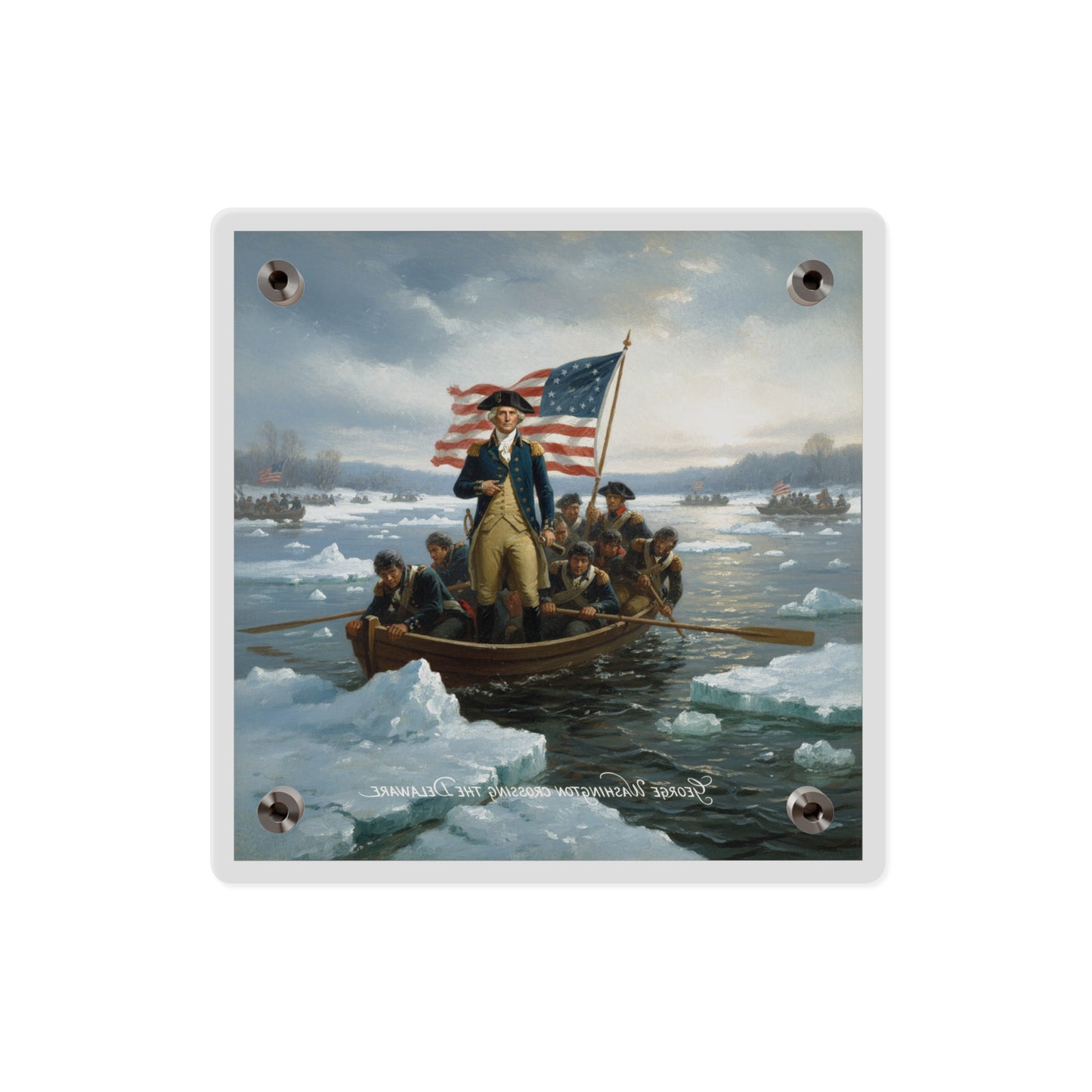 Acrylic Wall Art Panel - Washington Crossing the Delaware duing the Revolutionary War