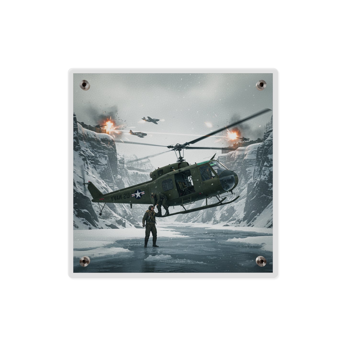 Acrylic Wall Art Panel - Rescue Mission from Majon-ni and Samdong-ni attack - Korean War