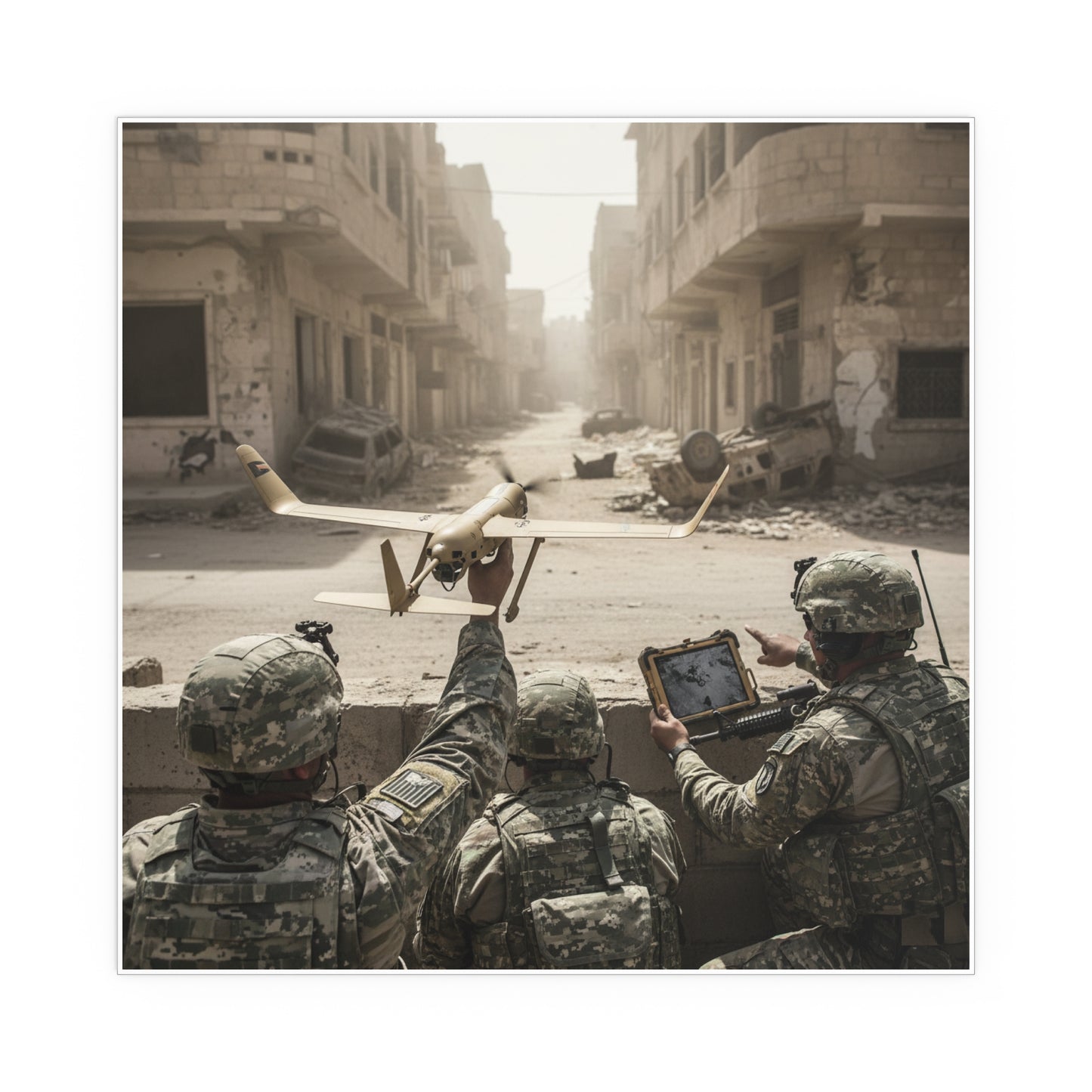 Indoor and Outdoor Silk Posters - UAV Raven in Iraq war