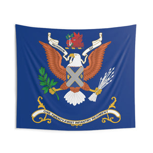 Indoor Wall Tapestries - 121st Infantry Regiment Regimental Colors Tapestry - FACIENDUM EST