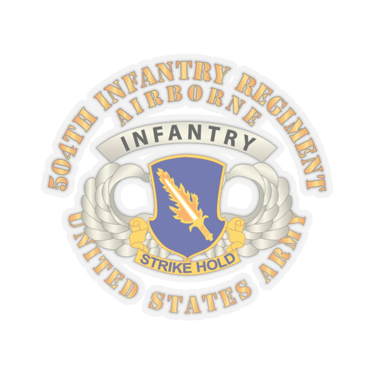 Kiss-Cut Stickers - Airborne Badge - 504th Infantry Regiment wo DS X 300