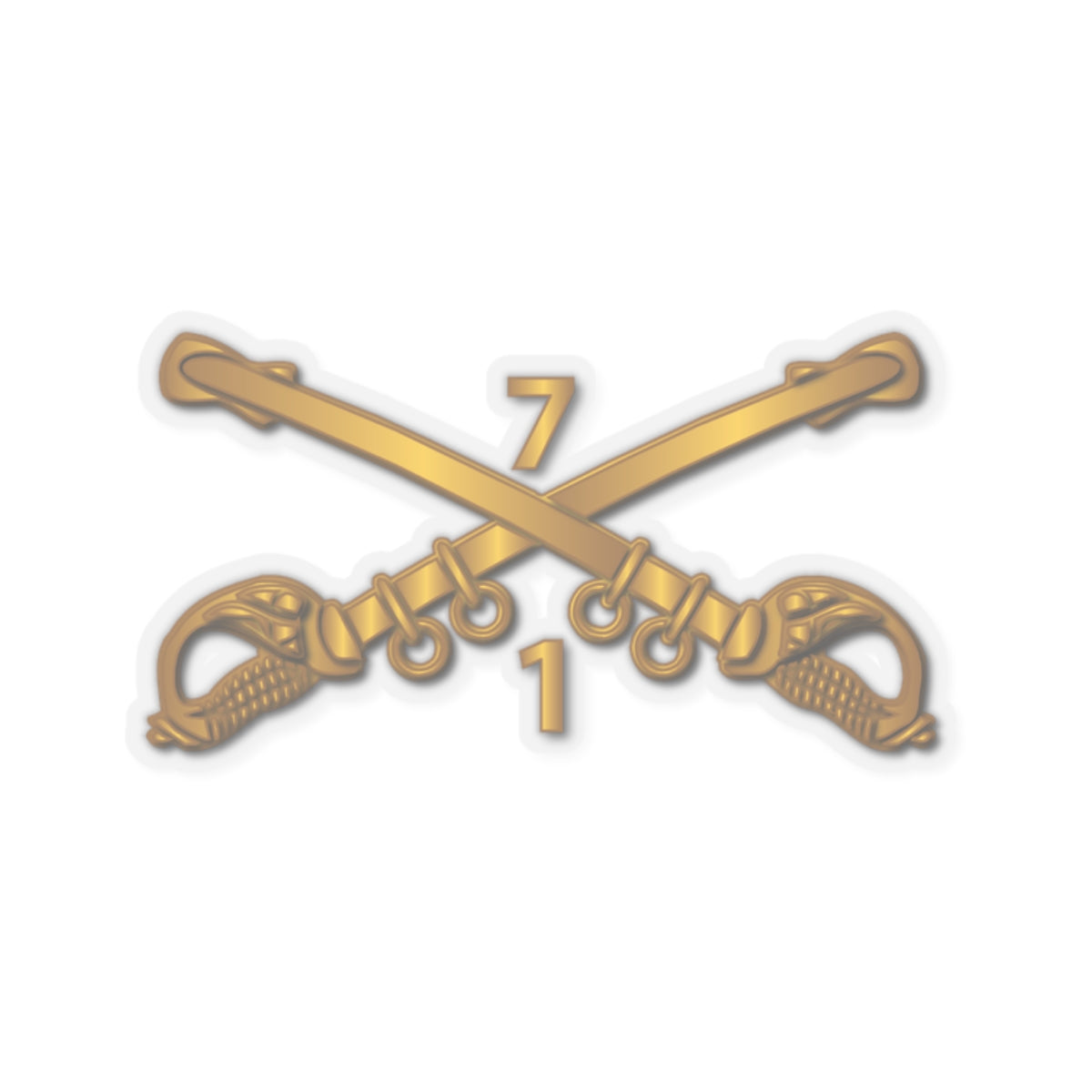 Kiss-Cut Stickers - 1st Bn 7th Cavalry Branch wo Txt
