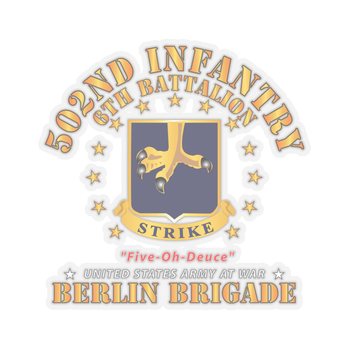 Kiss-Cut Stickers - 6th Battalion 502nd Infantry - Berlin Brigade X 300