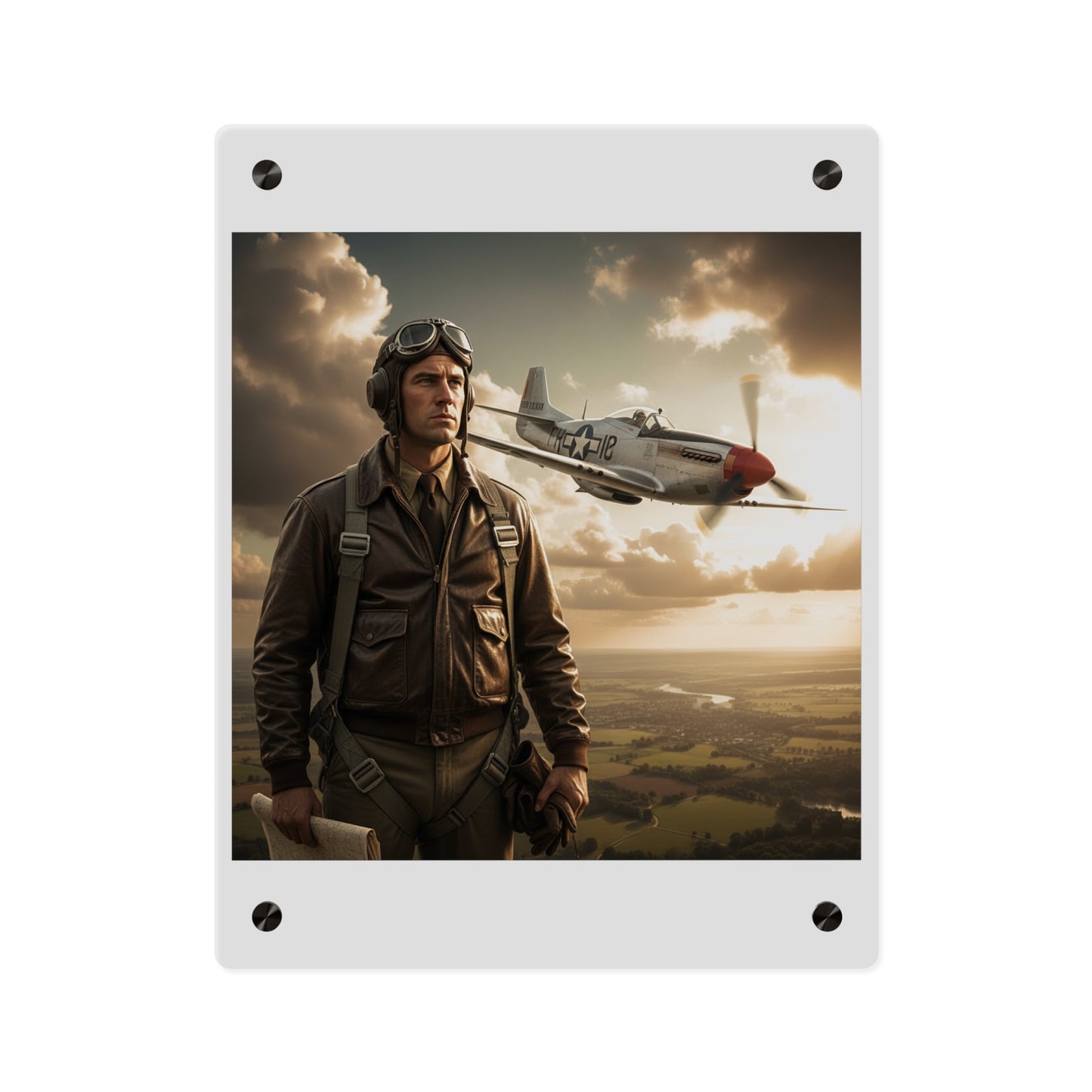 Acrylic Wall Art Panel - Army Air Corps Pilot