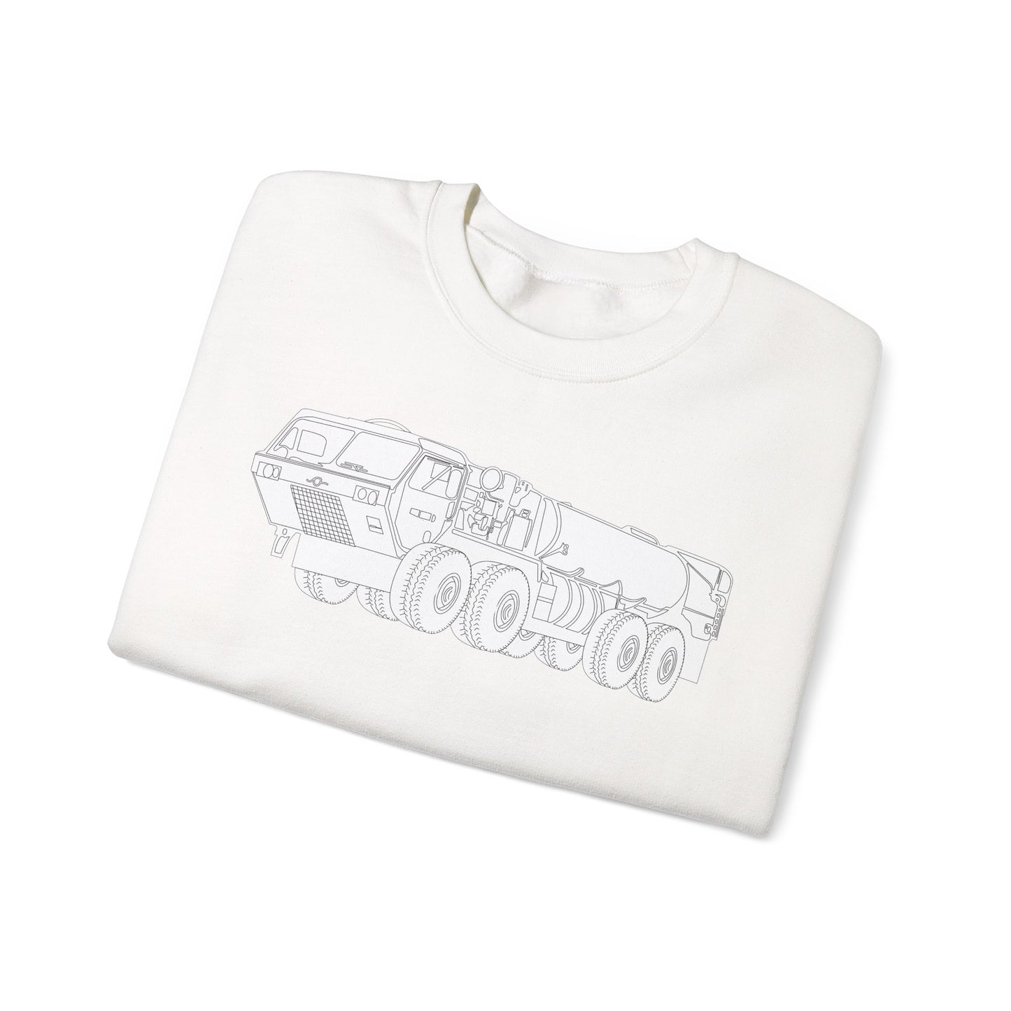 Crewneck Sweatshirt - Vehicle - Fuel Truck - Front Left Oblique X 300