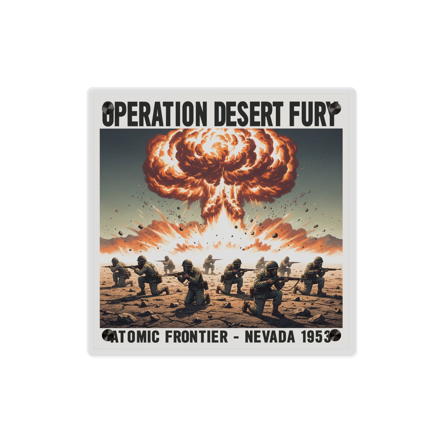 Acrylic Wall Art Panel - Atomic Testing in Nevada Desert Operation Fury