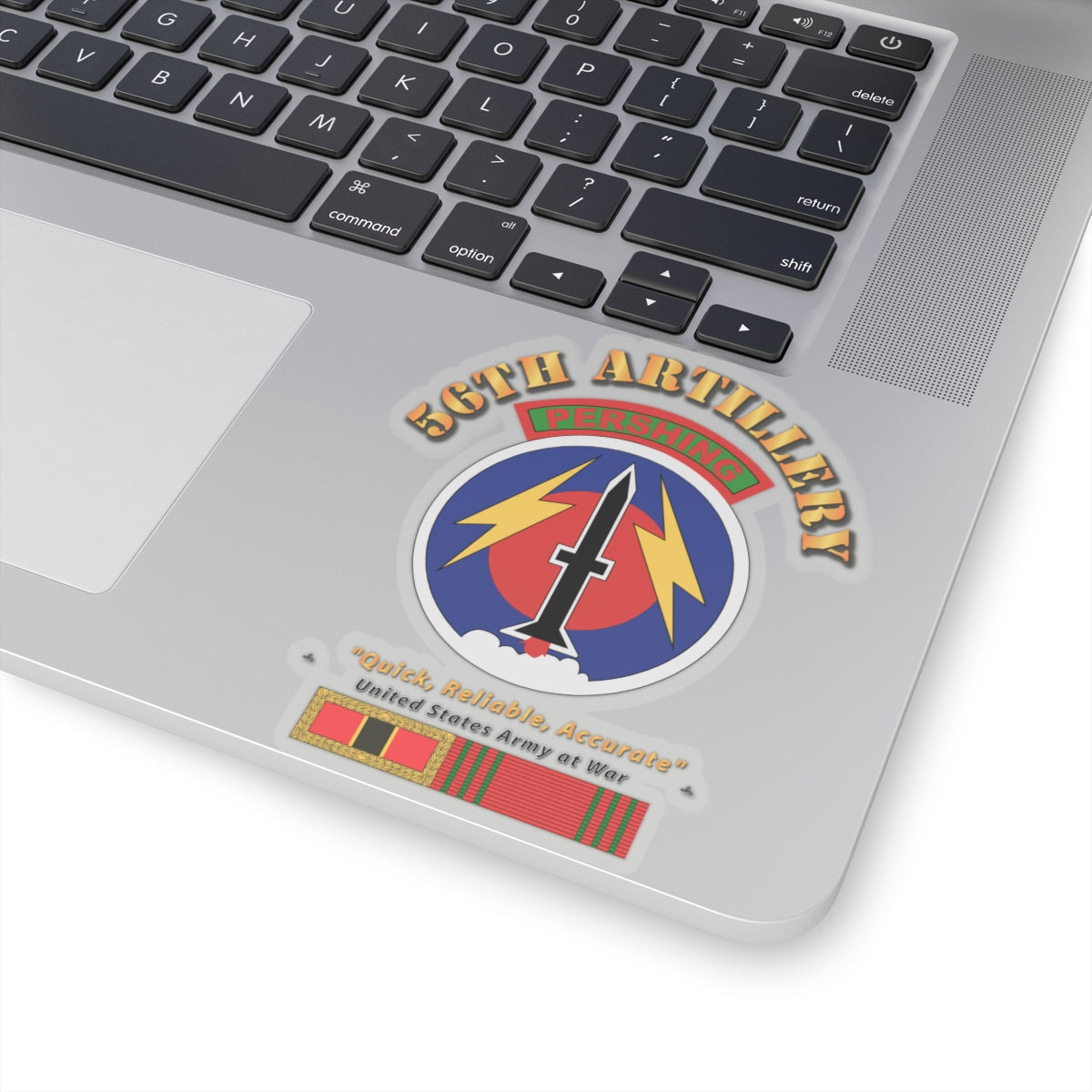 Kiss-Cut Stickers - 56th Artillery - Pershing w Svc Medals