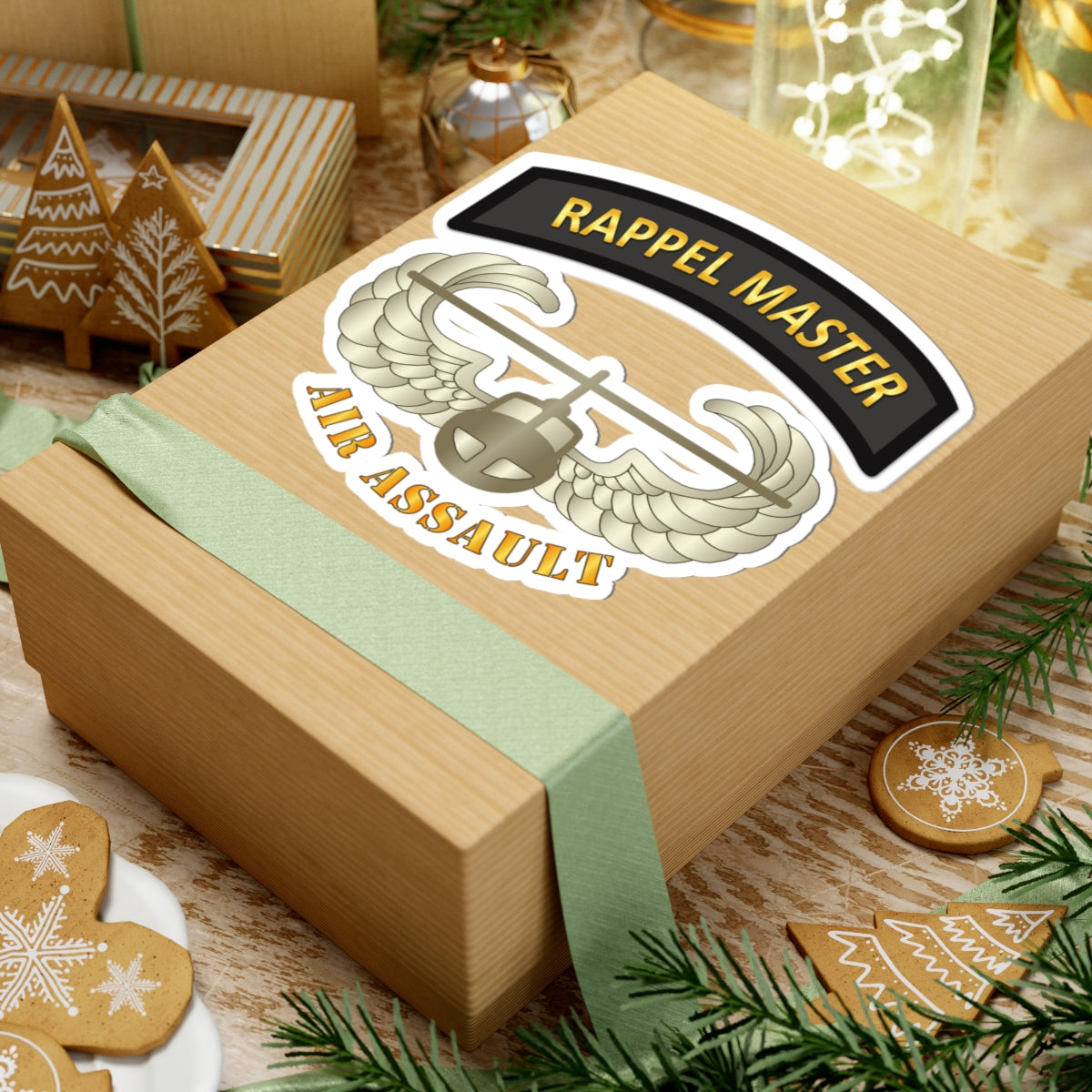 Kiss-Cut Stickers - Rappel Master Tab w Air Assault Badge